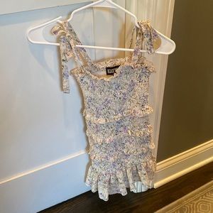Girls flowered tie strap dress